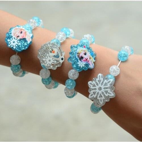 Disney Bracelets for Girl Women Kids Luxury Jewelry Pearl Wristbang Bead Wrist Chain Children Decoration Toy Christmas Gift