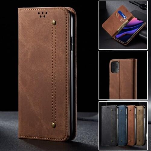 Luxury Denim Leather Flip Phone Case For Iphone 11 Pro Max X Xr Xs Max Magnetic Wallet Card Cover For Iphone 8 7 6 6s Plus Coque