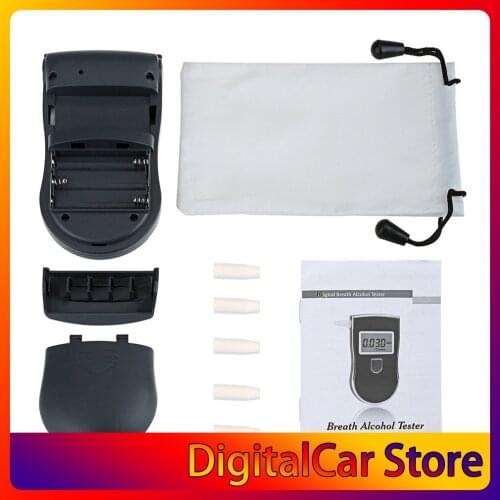 Digital Alcohol Tester Breathalyzer Analyzer Alcohol Breathalyser Detector LCD Alcohol Sensor Alcohol Meter With 5 Mouth Pieces