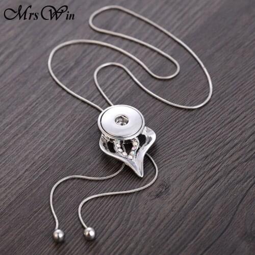 New Bohemia Silver color Long Tassel Necklace Snap Button Necklace 18mm 20mm Snap Buttons Jewelry for Women Pendant Necklaces