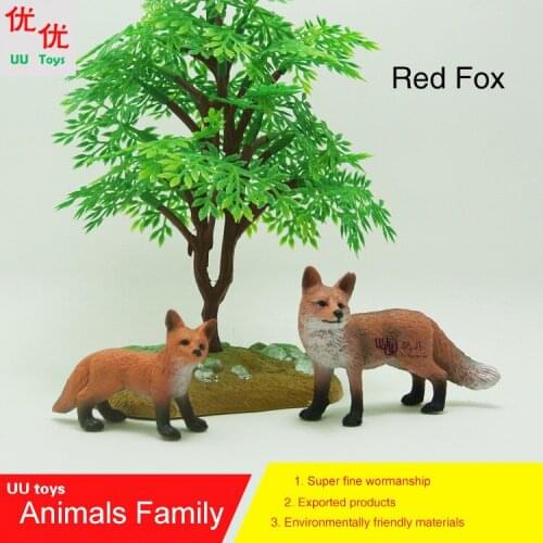 Hot toys: Red Fox (Silver Fox, Cross Fox) family pack Simulation model Animals kids toys children educational props