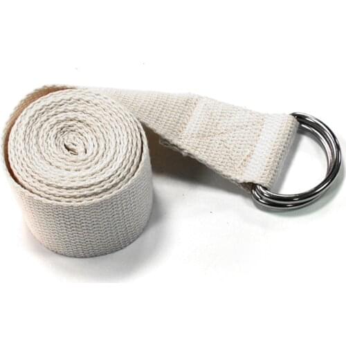 183x4cm White Cotton Stretch Strap Yoga Rope Stretch Strap Lacing Open Shoulder Pull Strap For Stretching General Fitness