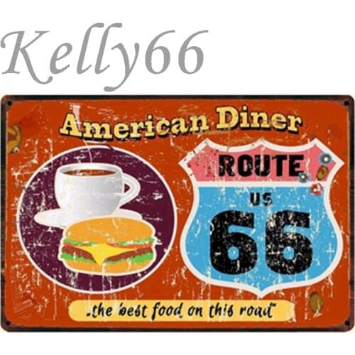 [ Kelly66 ] AMERICAN DINER Metal Tin Sign Tin Poster Home Decor Bar Antique Wall Art Painting 20*30 CM Size y-1341