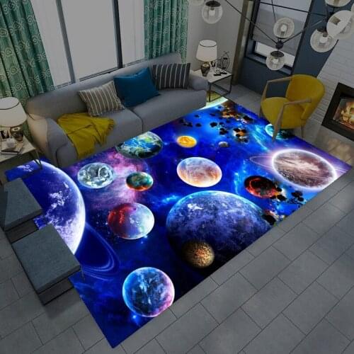 3D Fantasy starry sky galaxy Carpets for Living Room Bedroom Area Rugs Parlor Tea Table Mat Soft Flannel Home Decor Large Carpet