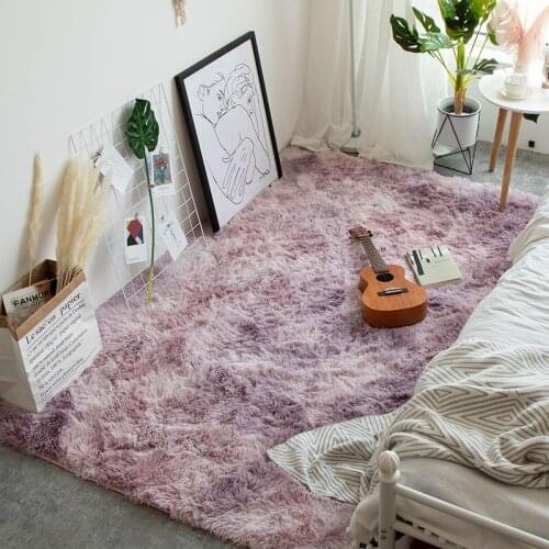 Nordic ins tie dyed carpet bedroom mat living room coffee table rectangular rug modern minimalist mat computer chair floor rug