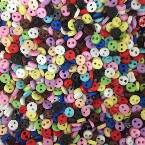 250pcs 13 Colors 4mm Round 2 Holes Tiny Doll Clothing Buttons DIY Handmade Sewing Flatback Button Scrapbooking