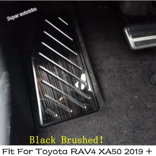 Left Foot Rest Footrest Pedal Panel Protection Bezel Cover Trim Fit For TOYOTA RAV4 RAV 4 XA50 2019 2020 2021 Stainless Steel