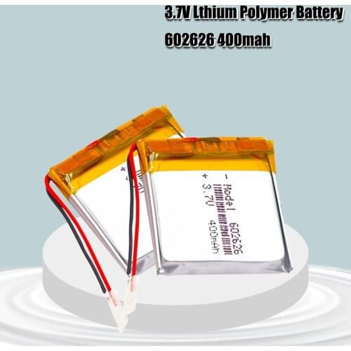 400mAh 3.7V 602626 polymer lithium li ion Rechargeable Battery For LED light Tachograph Car DVR Bluetooth Earphone MP3 MP4