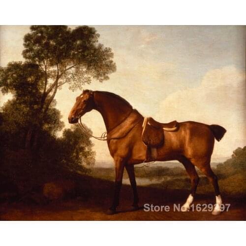 Horse Painting oil A Saddled Bay Hunter George Stubbs Hand painted High quality
