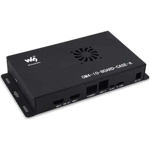 Waveshare Metal Box (A) Designed for Raspberry Pi Compute Module 4 IO Board, Comes with Cooling Fan