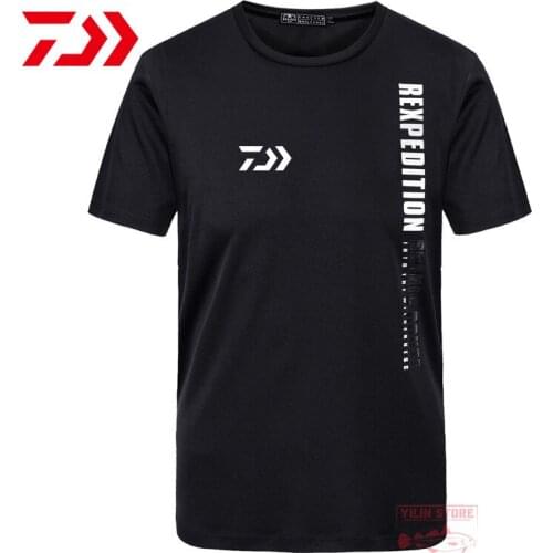 Daiwa Outdoor Mens Fishing Clothes Short-sleeve T-shirt 2021 Summer Fashion Plus Size Sports Breathable Quick Dry T-shirt M-4XL