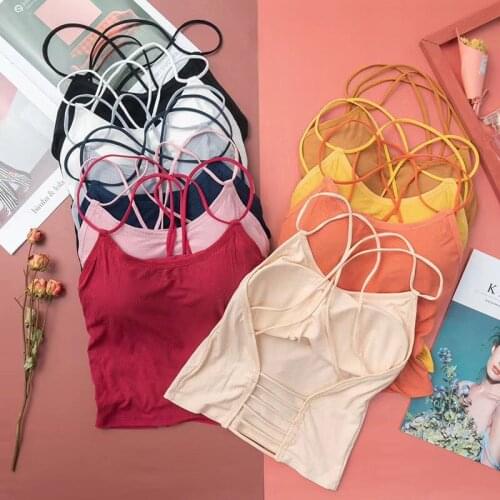 Sexy Lingeries Padded Camisole Tank Top Summer Sleeveless Women Camis Intimates Seamless Crop Top Underwear