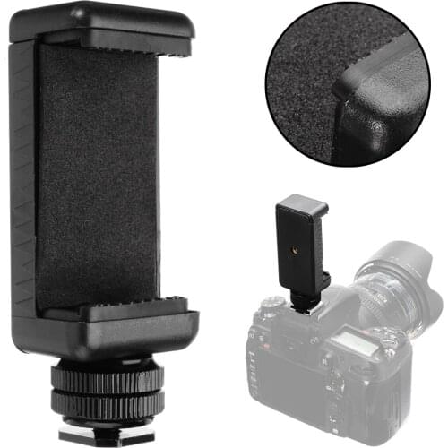 New Arrival Black 1/4Inch Flash Hot Shoe Screw Adapter Tripod Mount Phone Clip Holder Fit For DSLR Camera