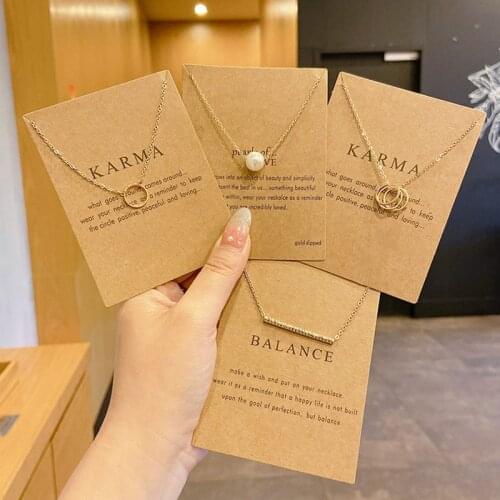 New Arrival Wish Card Pearl Butterfly Pearl Letter Pendant Necklace Women Clavicle Chain Wedding Lover Female Jewelry Accessory