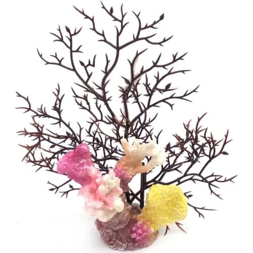 Resin Coral Aquarium Decoration Fishing Fish Tank Landscaping Decor Sea Iron Tree Plastic Coral Aquarium Decor Plants