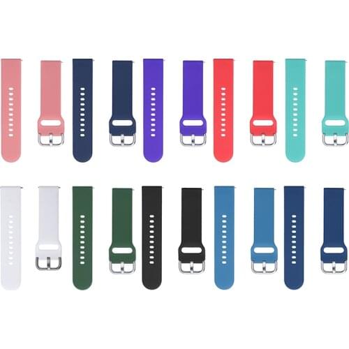 20 mm Silicone Watchbands Strap For Samsung Galaxy Watch 40mm R500/Active 2 Wrist Band Universal Adjustable Men Women Band
