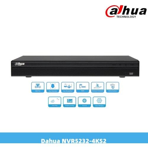 Dahua 32 Channel 4K H.265 No Poe Lite Network Video Recorder for 4MP 8MP IP Camera With 2 SATA Ports NVR5232-4KS2