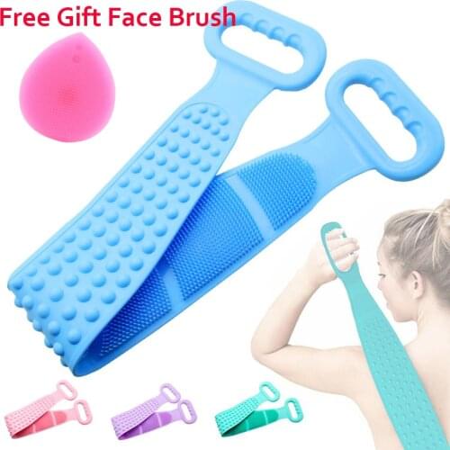 Deep Cleaning Bath Shower Silicone Body Brush Bath Belt Exfoliating Back Brush Belt Wash Clean 28'' Bath Scrub Belt Beauty Tools