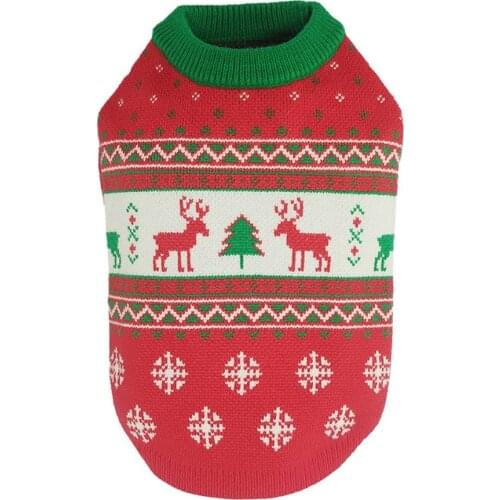 Dog Pet Sweater Print Winter Warm Suit Snowflake Reindeer Holiday Sweaters Cat Puppy Knitting Dogs Coat Jacket Newest