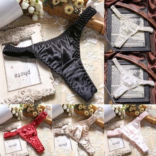 Women Sexy Panties Underwear Summer Ultra-Thin Silk Briefs For Ladies T-Back Comfortalbe Low-Rise Sexy Lingerie Thongs Knickers