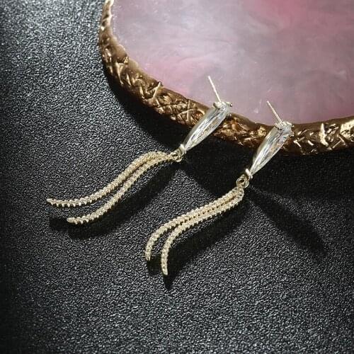 UMODE Newest CZ Zirconia Crystal Drop Type Earrings for Elegant Women Bridal Wedding Earring Jewelry Accessories Gift UE0703