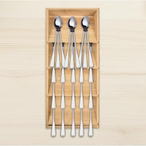 Drawer Organizer Store Organizer Drawer Kitchen Tools Wooden Bamboo Silverware Cutlery Storage Box Kitchen Storage Cabinet