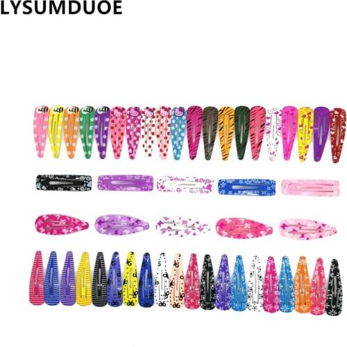 50Pcs Fashion Girl Bow Hairpin BB Clip Children Barrette Metal Hairpins Cartoon Flower Hairgrip Women Jewelry Hair Accessories