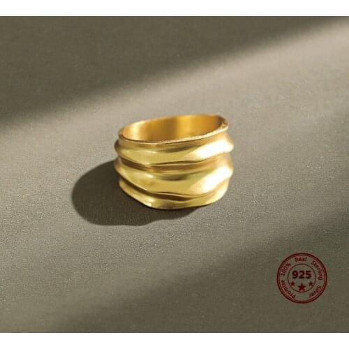 2020 New 925 Sterling Silver Jewelry Irregular Fashion Retro Screw Grain Female Ring Suitable For Daily Wear