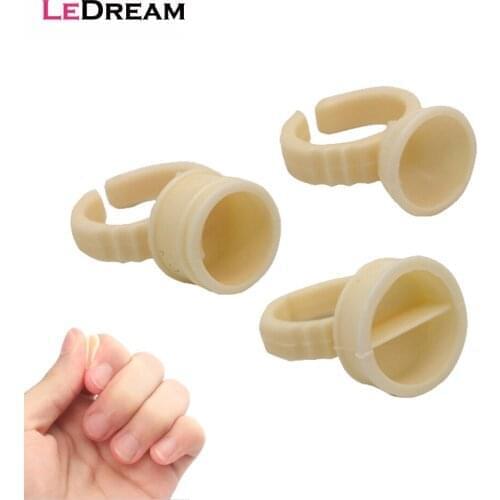 100pcs/lot Disposable Soft Silicone Elastic Tattoo Pigment Ink Ring Cup Container Holder For Permanent Makeup Tattoo Accessories