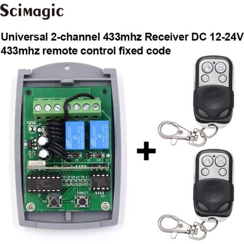 2 Channel Rolling & Fixed Code Receiver 433.92MHz + 2 Remote Controls 433mhz 1527 Learning Code Transmitter