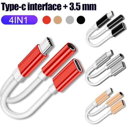 2 in 1 USB Type C to 3.5mm Jack AUX Audio Headphone Charge Adapter Splitter Converter Cable for Huawei Mate for Xiaomi Data Line