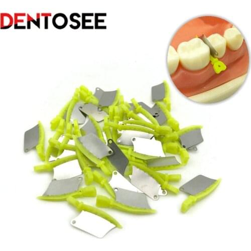 50 Pieces Dental Fender Wedges Interproximal Blade Wedge with Steel Matrix