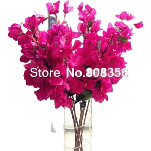 6pcs Silk Bougainvillea Tree Branches Artificial Hot pink color Fake bougainvillea spectabilis willd Flower 31.5"