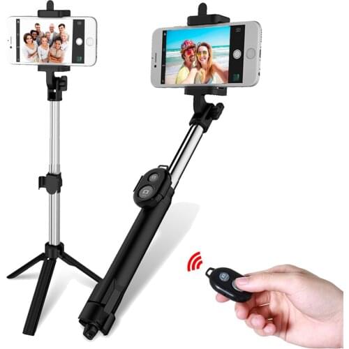 Extendable Monopod Tripod Bluetooth Remote Shutter Selfie Stick For Mobile Phone