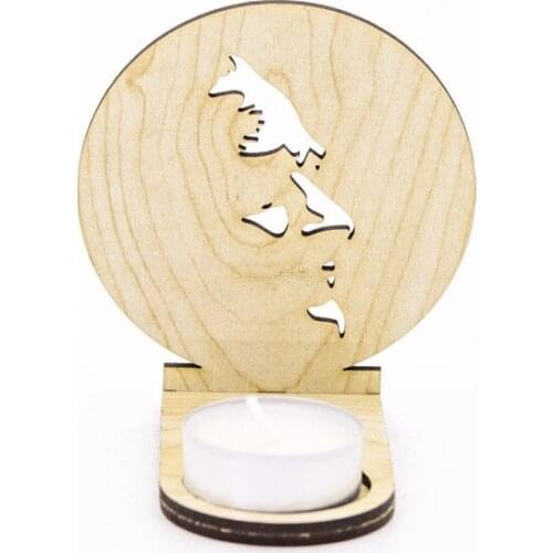 Wood Laser Cutting Ataturk Suliet Shade candle Holder 9x10x5cm candle and candlestick свеча и подсвечник vela y candelero