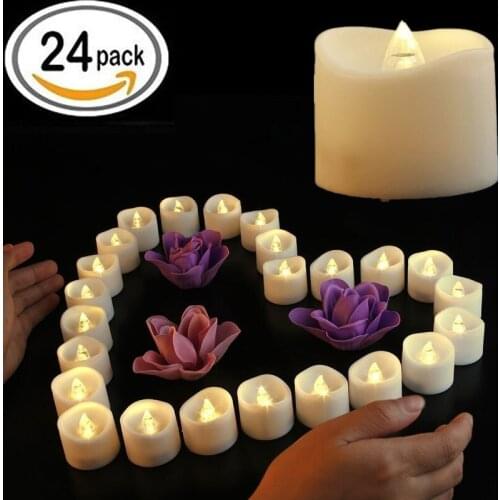 Good Quality Pack of 24 LED Flameless Candles Battery Operated Tea Light Home & Garden Decration Wedding Accessories