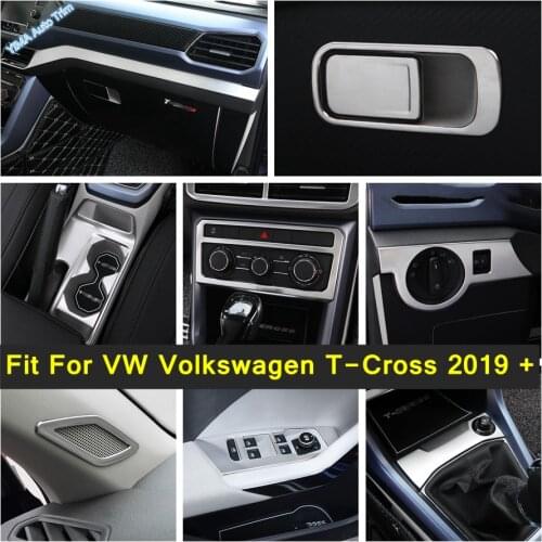 Window Switch Button / Head Light Adjust / Glove Storage Box Handle Buckle Cover Trim Fit For VW Volkswagen T-Cross 2019 - 2021