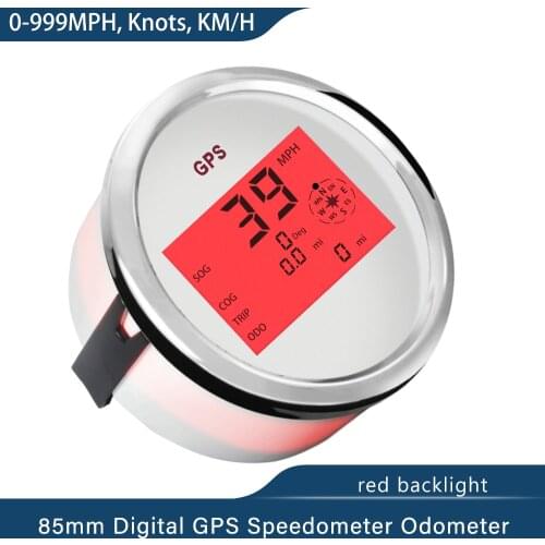 New Warranted 85mm Car Truck Boat GPS Speedometer Digital LCD Speed Gauge Compass with GPS Antenna