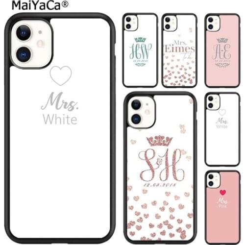 MaiYaCa PERSONALISED WEDDING BRIDE GROOM Phone Case Cover For iPhone SE 6s 7 8 plus X XR XS 11 12 pro max Galaxy S8 S9 S10 shell