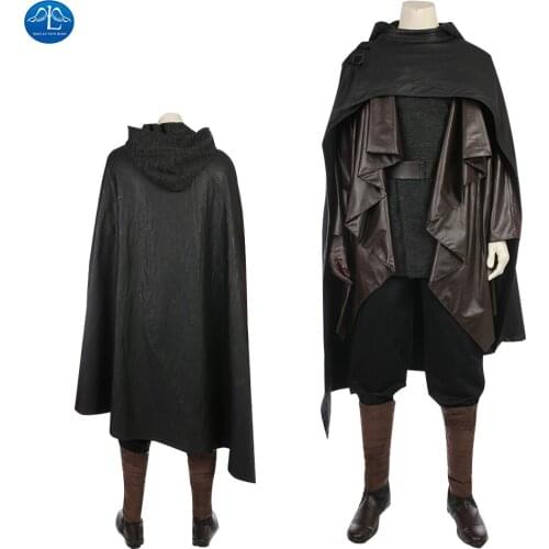 ManLuYunXiao Star Cosplay Wars Luke Cosplay Costume Men Last Jedi Skywalker Halloween Masquerade Outfit Black Cloak Custom Made
