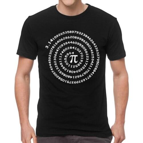 Math Pi Symbol T-Shirts Men Fashion T Shirts Short Sleeve Mathematics Geometry Physics Tshirts Cotton Tees Top Clothes