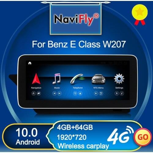 NaviFly 1920*720 Carplay 4GB Android 10 Car multimedia player for Mercedes Benz E class C207 W207 A207 Two door Coupe