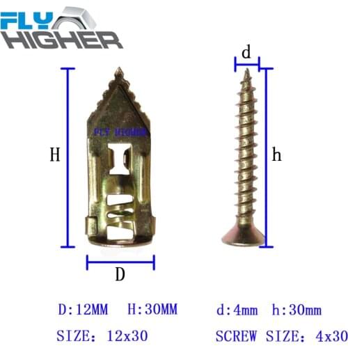 Small bag Hammer-In Plasterboard Fixing / Safety nail-in anchor with screw 20pcs/bag