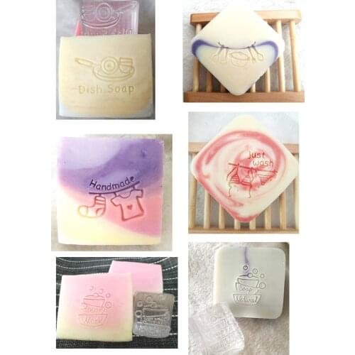 Dish Just wash Letter Transparent Handmade Soap Stamp Kitchen Acrylic Soap Making Chapter Custom Stamps Birthday Gift