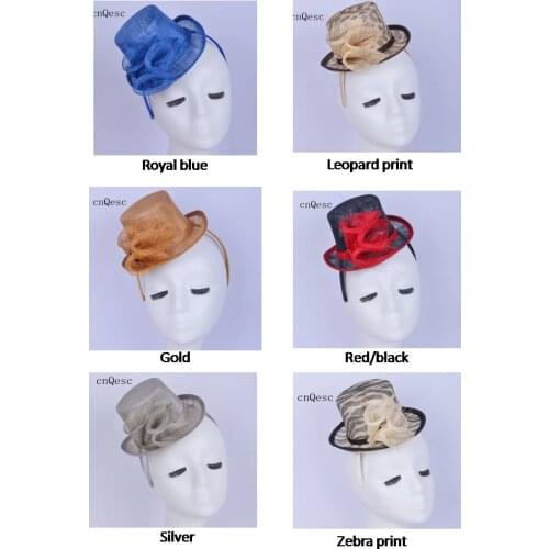 Simple Sinamay mini top hat Fascinator bridal womens hat for Kentucky Derby,Ascot Races,Melbourne,Wedding,Party