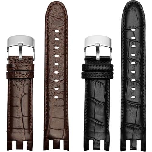 Genuine Leather Watch Strap For Swatch YRS403 412 402G watch band 21mm watchband men curved end watches bracelet