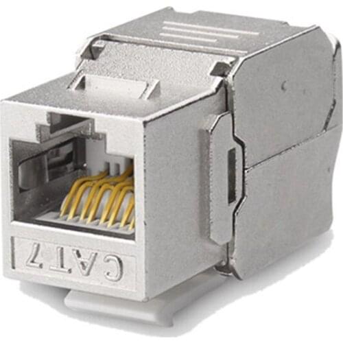 RJ45 Keystone Cat7 Cat6A Shielded FTP Zinc Alloy Module 10GB Network Keystone Jack Connector Adapter Cat7 Rj45