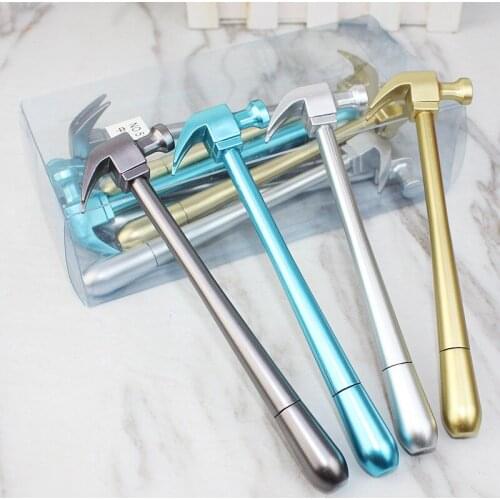 Creative Hammer Gel Pen Kawaii Student Stationery Writing Tools 0.5mm Black Refill Office Birthday Party Gifts