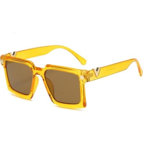 Brand Flowers Rectangle Sunglasses Women Retro Square One Piece Shades Eyewear Men 2021 Fashion Sun Glasses For Female Unisex