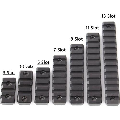 Tactical M-lok Picatinny Rail 21mm Rifle Scope Mount Aluminum Rails Section Adapter 3 5 7 9 11 13 Slots Mlok Side Rail System